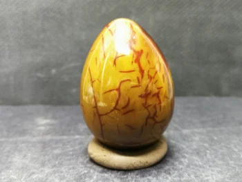 93.8 gNatural spalva raudonasis agatas kiaušinių poliravimo kvarco kristalo gydymo akmuo, baldų priedai