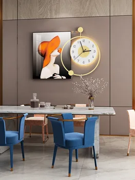 Abstrakti Tapyba Sieninis Laikrodis Modernaus Dizaino Kūrybiškumą Skaitmeninis Sieninis Laikrodis Kambarį Šiaurės Reloj Sumalti Kambarį Apdaila