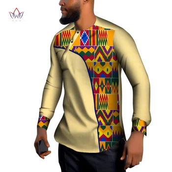 Afrikos Vyrų Drabužių Medvilnės Dashiki Vyrų Ilgas Rankovėmis Marškinėliai Top Marškinėliai heidi bazin Riche Vyrų Marškinėliai Tradicinių Afrikos Vyrų Marškinėliai WYN1292