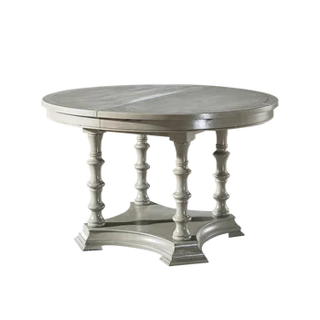 Amerikos beržas pilka apskritojo stalo medžio masyvo kojos valgomojo stalas, kėdės derinys mažų šeimos paprasta teleskopine pietų stalo