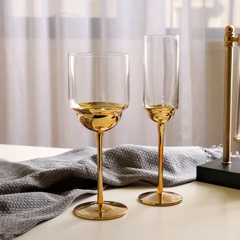 Aukštos Kokybės 200-350ml Galvanizavimo Goblet Švino Krištolo, Įperkamos Prabangos Raudonojo Vyno Taurės, Šampano, Vyno Rinkinys