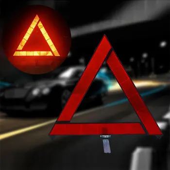 Automobilių Avarinių Gedimų Įspėjamasis Trikampis Automobilių Trikojo Sulankstyti Sustabdyti Raudonos, Šviesą Atspindinčios Pavojų Automobilio Šviesą Atspindinčios Trikojo Pagalbos