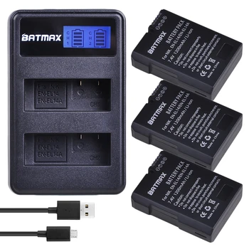 Batmax 3pc 1200mAh LT-EL14A EN-EL14 Baterija+LCD USB Dual Kroviklis Nikon D3100 D3200 D3300 D3400 D3500 D5600 D5100 D5200 P7000