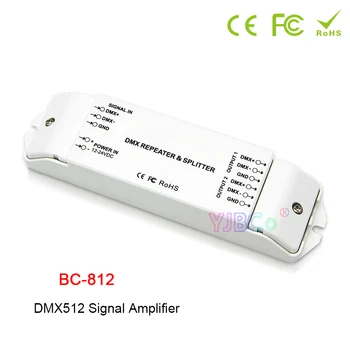 BC-812 DMX512 Signalo galia kartotuvas DMX Galios stiprintuvo 1 iki 2 kanalų išėjimo DMX power splitter DMX led valdiklis,DC12V -24V