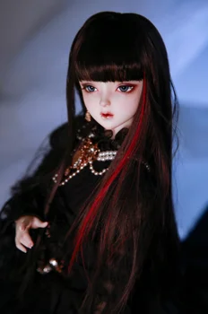 BJD doll perukas tinka 1/3 dydis bjd mergina perukas kirpčiukai vidutinio ilgio super minkštas šilko 1/3 perukas lėlės priedai (trijų spalvų)