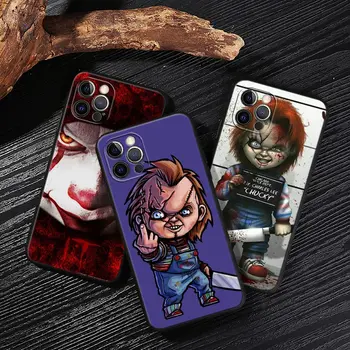 Chucky Lėlės Childs play-3 Siaubo Filmas Juoda Dangtelis Apple iPhone 13 14 12 11 Pro Max Mini XR XS X 6 7 8 Plius Atvejais, Minkštas Funda