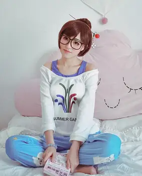 Cosplay Kostiumai pižama Žaidimas OW Kostiumas nighty vienodą Moterų Rinkiniai mei helovinas kostiumas namų anime šlepetė užsakymą