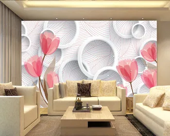Custom gėlės tapetai, 3D, ratas mažų raudonų gėlių už kambarį, miegamąjį, TV foną, sienų apmušalai atsparus vandeniui