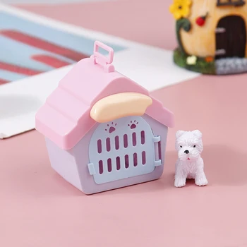 Doll house scenos rodyti šunų namas šuo narve žaislas priedai pet veislynas