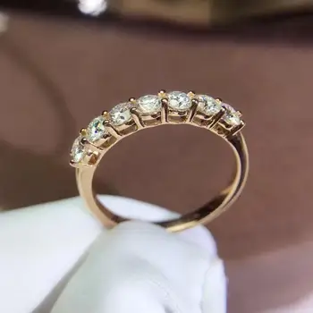 Grynas 18K Rose Gold Pavaduotojas žiedas DF spalva Moissanite žiedas Lab deimantų papuošalai Vestuvės Žiedas classic