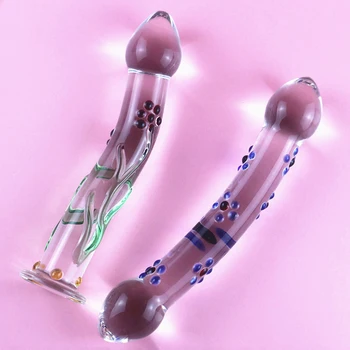 Gėlių Modelio Krištolo Stiklo Faloimitatoriai Masturbator Tikroviškas Dildo Varpos Didelės G-spot Analinis Butt Plug Suaugusiųjų Sekso žaislas, skirtas Moteriai, Moteris