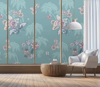 Individualizuotos fono sienos aliejaus tapybai gėlių ir paukščių miegamojo kambarį fone sienų tapyba-tapetai, freskos 3d sienos