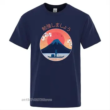 Japonijos Fudži Japonija Stilius Spausdinti Vyrų Marškinėliai Reguliarūs Rankovės Drabužių Mados Negabaritinių Tee Shirt Mens Atsitiktinis Marškinėliai
