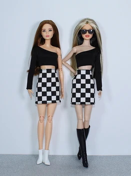 juodos spalvos top + tinklelis sijonas / originalių drabužių rinkinys drabužiai, apranga 1/6 BJD Xinyi FR ST Barbie Lėlės / lėlės drabužiai