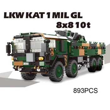 Karinės krano sunkvežimių batisbricks kūrimo bloką, vokietija LKW KAT MIL gl 8X8 10T modelis ww2 armijos duomenys ss plytų žaislų kolekcija