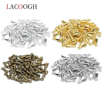 lacoogh 200pcs Aukso/Rodis/Sidabrinė/Antikvariniai Bronzos Metalo Vandens Lašas Pabaigos Karoliukai 3*6mm, kad Plėstuvo Grandinės Pakabukas Papuošalai Išvados
