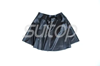 latekso trumpas sijonas su pynimas gumos mini sijonas juodos spalvos