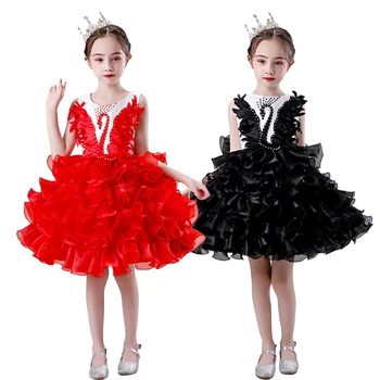 Lolanta Vaikų Mergaičių Black Swan Suknelė Princesė Dress Tutu Vaikams Veiklos Kostiumai Oficialų Sijonas