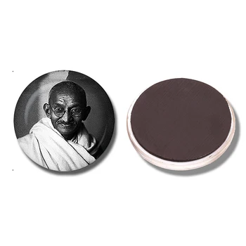 Mahatma Gandhi 30MM Šaldytuvas Magnetas Indijos Žinomų Žmonių Stiklo Cabochon Magnetinio Šaldytuvas Lipdukai obligacijos Turėtojui Namų Puošybai