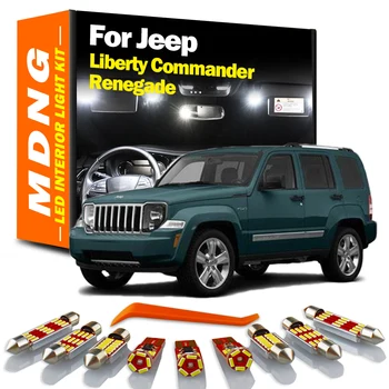 MDNG Canbus Patalpų Lempa Jeep Liberty Vadas Renegade Transporto priemonės Lemputes, LED Interjero Žemėlapis Dome Kamieno Šviesos Rinkinys, Automobilių Reikmenys