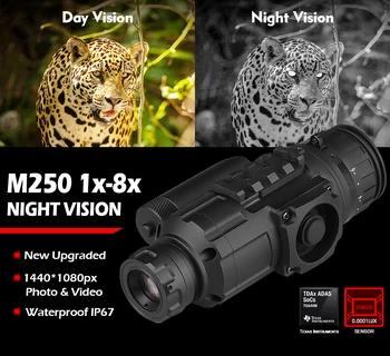 Medžioklės airsoft priedus HD 1X-8X Zoom 300m HD Skaitmeninis Naktinio Matymo Monokuliariniai Su ir SPINDULIŲ Šviestuvas USB Visų Metalų gs27-0031