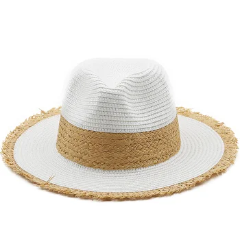 Moterys Vasarą šiaudines Skrybėles Mados Mergaitė Panama Saulės, Skrybėlę, Rankų UV Apsauga Paplūdimio Kepurės Unisex Prekės ženklo Lauko Skrybėlę Kelionės