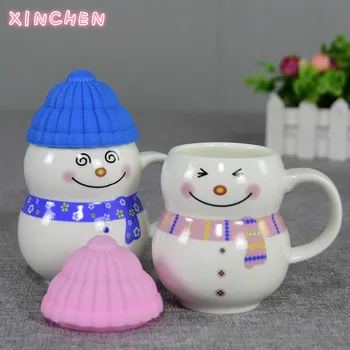 Naujas 620ml Kalėdų Keraminės Kavos Puodelis 3D Sniego Kūrybos Animacinių filmų Pieno Pusryčiai Taurės Drinkware Geriausia Kalėdų Dovana Draugams