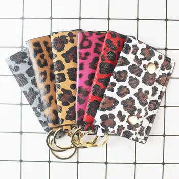 Naujas Dizainas, Leopardas spausdinimui PU Odos Keychain Moterų Monetos Rankinėje Kortelės Turėtojas Sankabos Krepšys ID Maišelį Priedai