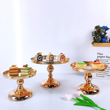 Naujas Galvanizavimo Aukso veidrodyje veidas tortas stovi sidabro vestuvės stalo saldainiai baras, stalo dekoravimo priemonės 
