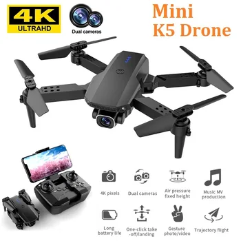 Naujas K5 Mini Drone 4k 1080P HD Profesional Fotoaparato Aukščio Laikyti Sulankstomas Rc Quadcopter Wifi Fpv Sraigtasparnis Dron Žaislas Berniukams Dovana