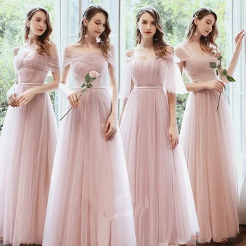 Naujas Rožinės spalvos Elegantiškas Bridesmaid Dresses Ilgai Nesutampa Dulkių Žalia Promenadzie Suknelė Vestuves Vestidos De Fiesta Noche