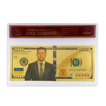 Naujas Zelensky Aukso Banknotų korteles ukrainos Prezidentas Suvenyrų banknotų korteles Su Plastiko Maišelį, Kolekcines, Dovanos