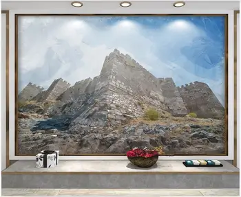 Pasirinktinius nuotraukų 3d tapetai Rankomis dažyti Great Wall aliejaus tapybai rodyklių bokštas namų dekoro kambarį tapetai, sienų ir 3 d