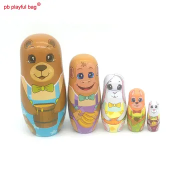 PB Žaismingas maišelį Penkių istorija lokys rusijos lėlės gyvūnų žaislų rinkinys Kalėdų gimtadienis 
