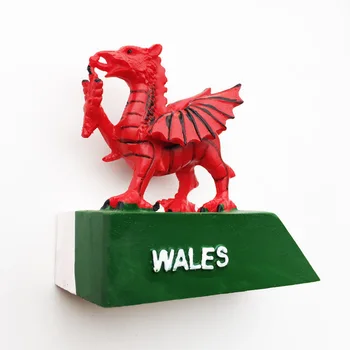 QIQIPP didžiosios Britanijos Velso kūrybos red dragon flag turizmo atminimo dekoratyviniai amatų magnetinio šaldytuvas surinkimo dovanos