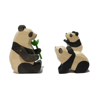 Rankų Darbo Mediniai Gyvūnų Duomenys Šuo Panda Bear Elnias Ežys Statinis Modelis Šiaurės Dekoratyviniai Papuošalai Vaikams, Atviras Žaislai