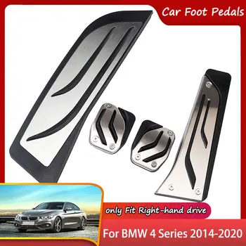 RHD Nerūdijančio Plieno Automobilio Pedalai BMW 4 Serijos F32 F33 F36 2014~2020 M. Dujų Stabdžių Akceleratoriaus Nr. Gręžimo Pedalo ir Dangtis Dalys