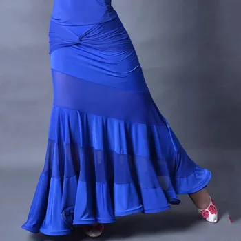 Sportinių Šokių Sijonas Moterims, Mėlyna Tango Šokių Sijonai Akių Etapo Rezultatus Kostiumas Valsas Dancewear Šokių Aprangą DQ5058