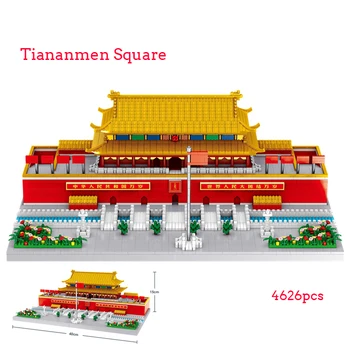SS 4626pcs Kūrybos Architektūros Micro Daimond Blokai Miesto Tiananmenio Aikštėje Statybinės Plytos Žaislai Surinkti Nanobricks Kalėdos dovanas