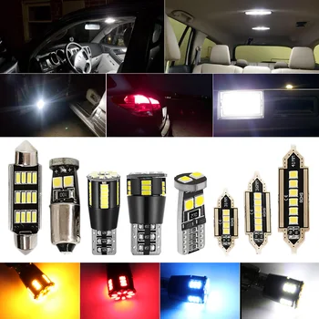 T10 W5W LED Lemputės Canbus 3030/3014/4014 8SMD 12V 6000K 194 168 LED Automobilio Posūkio signalas atbulinės eigos žibintas stabdžių žibintas DRL šviesos