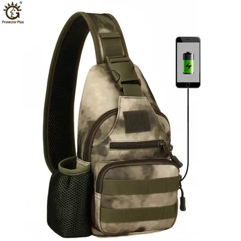 USB Įkrovimo Krūtinės Maišelį Lauko Kariuomenės Kamufliažas Pečių Maišą Taktinis Armijos Puolimą Pack Mochila Kempingas Sportinis Krepšys