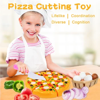 Vaikai Apsimesti Žaisti Pica Pjovimo Žaislų Rinkinys Virtuvė Role-Play Maisto Plastikiniai Padirbtų Maisto produktų Švietimo Žaislai Mergaitėms, Vaikams, Dovanos