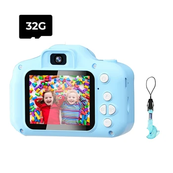 Vaikai Kamera Žaislai 3-9 Metų amžiaus Mergaičių ir Berniukų,HD 1080P Skaitmeninės Vaizdo Selfie Fotoaparatai, Bamblys Su 32 GB SD Kortele