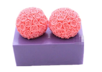 Valentino diena 3D rožės ranka-keptas tortas kamuolys silikono formų Pyragas apdaila pelėsių Tortas pelėsių Rankų darbo muilas pelėsių žvakė
