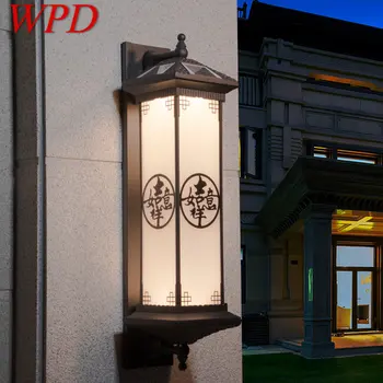 WPD Lauko Saulės Sienos Lempos Kūrybiškumą Kinų Stiliaus Kavos Sconce Šviesos diodų (LED atspari Vandeniui IP65 Namų Balkono Kiemas