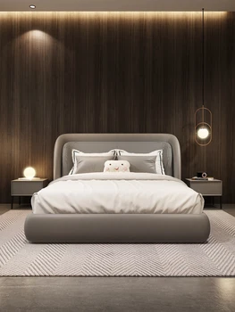 Šiaurės prabanga lova dvigulė lova high-end italijos minimalistinis miegamasis modernus minimalistinio minkšta lova