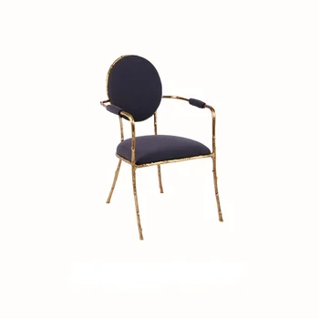Šviesos Prabanga Vario Meno Valgomojo Kėdė Europos Stiliaus Medinis Rėmas, Žalvario Padažu Kėdė