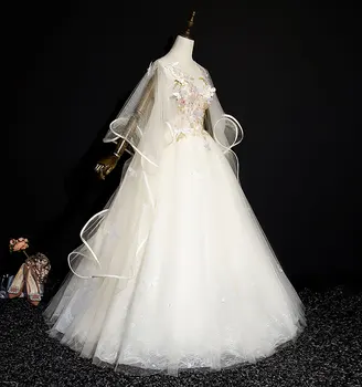 šviesos šampano belle teismas siuvinėjimo drugelis kamuolys suknelė pasakų išgalvotas kamuolys suknelė Viduramžių Suknelė Viktorijos Kamuolys etapo veiklos