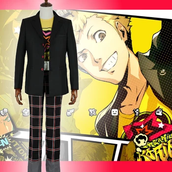 Žaidimas Persona 5 P5 Cosplay Kostiumai, Ryuji Sakamoto Kaukolė Cosplay Kostiumų mokyklines Uniformas juoda Kostiumai, Drabužiai dėvėti Anime Komiksų