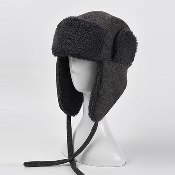Žiemos Bombonešis Skrybėlę Moterų Vilnos Earflap Vyrų Šiltas Ruduo Slidinėjimas Aksesuaras Lauke